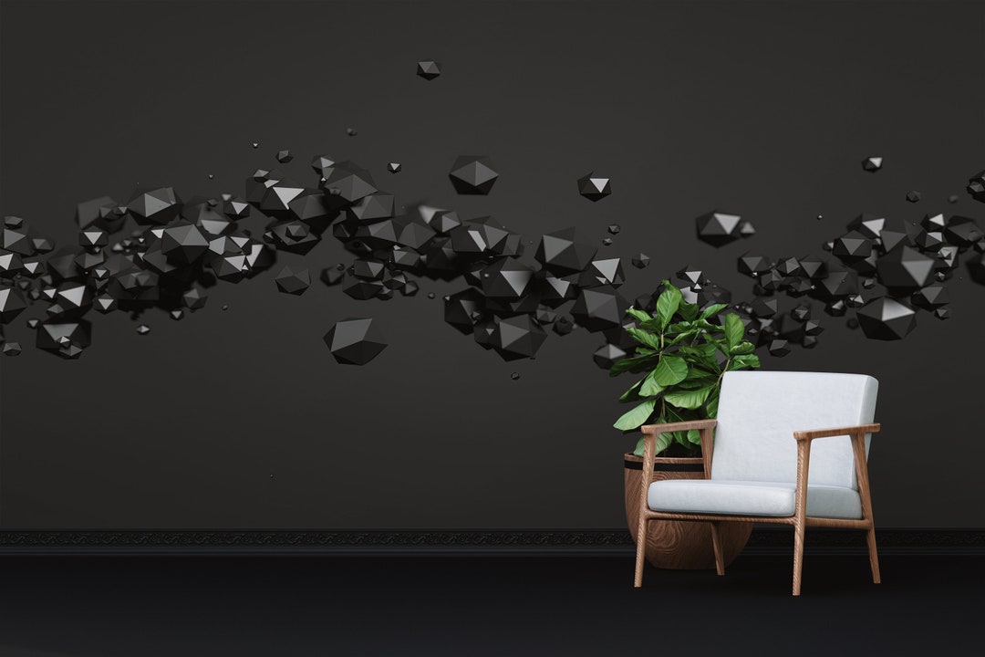 3d Effect Wall Paper, Futuristic Wall Art, Modern Wall Print, Wall