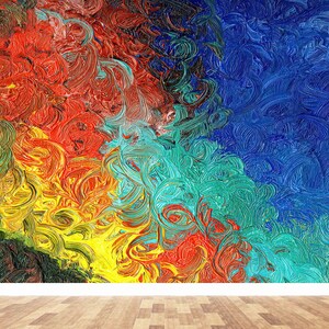 Colorful Abstract Painting Wallpaper Mural: Modern Wall Decor