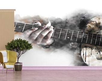 Abstract Guitar Wall Decor: Watercolor Music Paper Craft