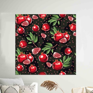Pomegranate Art: Modern Tempered Glass Wall Decor