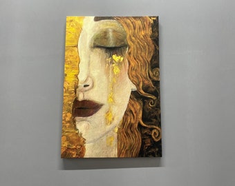 Gustav Klimt 'Golden Tears' Tempered Glass Canvas - Reproduction Wall Art