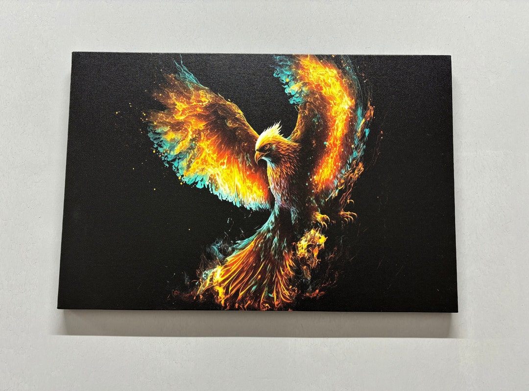 Phoenix Bird Art, Phoenix Wall Art, Animal Art Decor, Trendy Poster