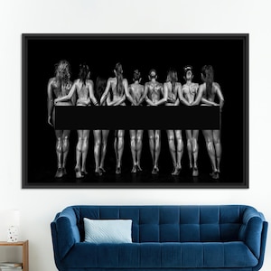 Naked Girls Tempered Glass Art, Sexy Girl Wall Hanging Art, Woman Butt Wall Decoration, Canvas Wall Art, Tempered Glass, Mature Art Decor