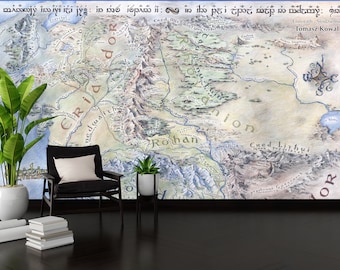 Gollum Paper Art, Fantastic Wall Print, Wallpaper, Map Wall Decals, Wallpaper By The Yard, Papercraft 3D, Map Wall Decor,