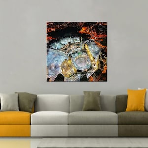 Kabaa Art Canvas, Muslim Canvas Gift, Kabaa Landscape Artwork, Muslim Gift Art Wall Decor, Home Decor Art, Wall Art Prints,