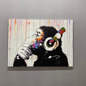 Banksy Monkey Graffiti Art Print: Modern Wall Decor
