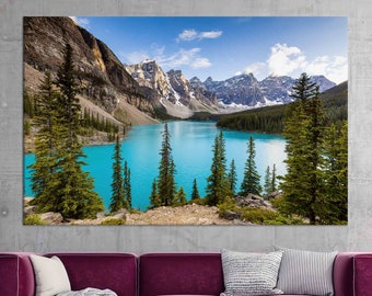 Moraine Lake Canvas Print: Banff Alberta Landscape Wall Art