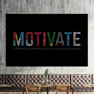 Success Glass Wall, Inspirational Wall Decor, Positive Quotes Wall Art, Motivate Art Canvas, Living Room Wall Art, Office Wall Decor,