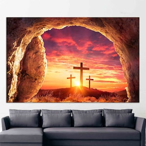 Christian Cross Tempered Glass Wall Art: Modern Religious Decor