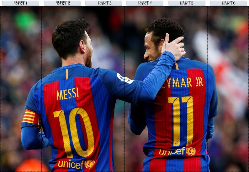 Messi & Neymar fotbollstapet: Självhäftande accentväggbeklädnad bild 7