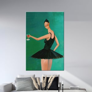 Kanye West Ballerina Tempered Glass Canvas Art - Modern Wall Decor GALLERY WRAPPED