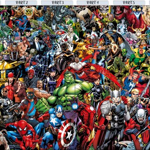 Marvel Wall Poster, Super Heros Wall Mural, Children Wall Print, Wall Mural Wallpaper, Marvel Heroes Wall Painting,Contact Paper,Cartoon Art image 7