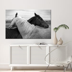 Modern Wall Art Decor, Animal Canvas Poster, Horse Couple Wall Table, Horse Poster, Framed Wall Art, Baby Gift Personalized,