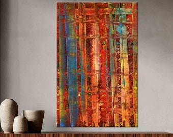 Gerhard Richter Reproduction: Colorful Abstract Canvas Wall Art
