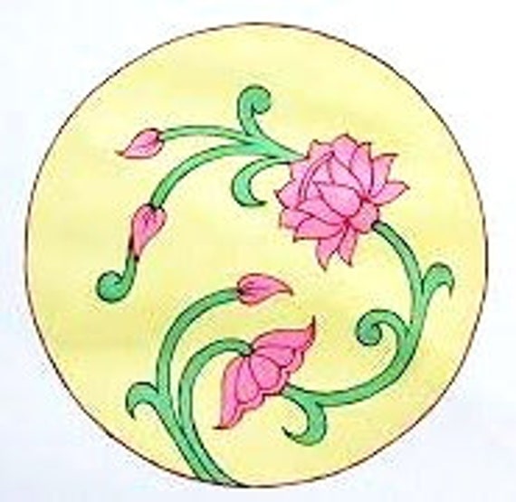 Alekhan || how to draw a lotus aalekhan drawing in circle #alekhan #drawing  - YouTube