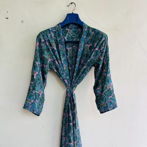 Floral Silk Kimono Robe: Lightweight Boho Loungewear