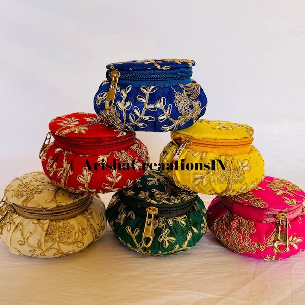 Lot of 5-100 Pieces Jewelry Box, Women's Bangles Box, Indian Wedding Gift, Bridesmaid Gifts, Wedding Favor Matki Box, Embroidered Matki Box