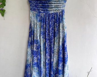 Boho Print Silk Palazzo Pants: 70s Bell Bottom Trousers