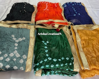 Dupatta de seda con diseño de Zari: bufanda tradicional india de color liso