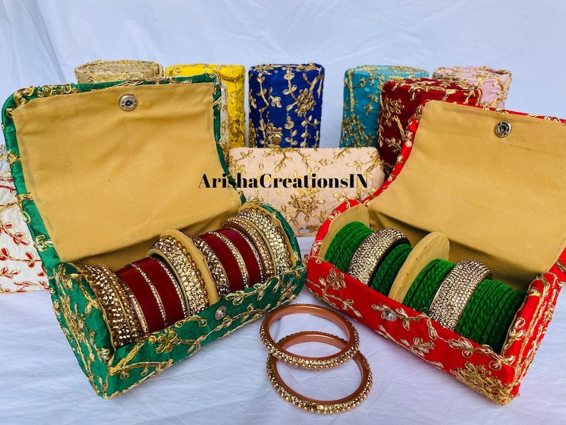 Embroidered Bangle Box, Indian Wedding Favor, Bridesmaid Jewelry ...