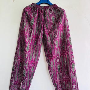 Boho Silk Yoga Pants - Wide Leg Palazzo Pant Festival Trousers - Hippie Style Silk Yoga Trouser - Lightweight Super Comfy Wide Leg Pant