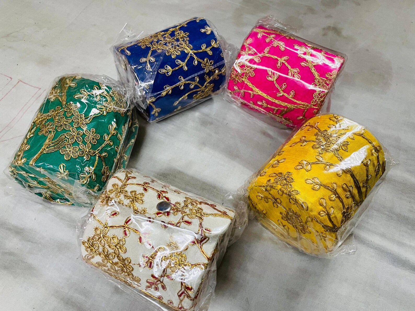 Handmade Indian Jewelry Box: Embroidered Bangle Box, Wedding Favor - Etsy