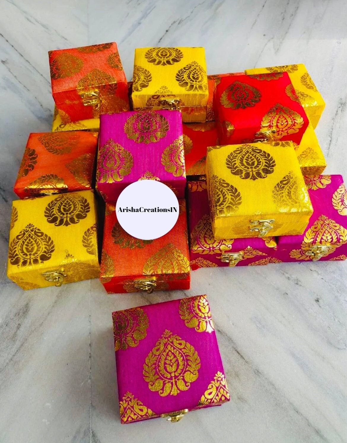 Indian Brocade Sweet Boxes, Diwali Gifts, Indian Gift Box, Indian