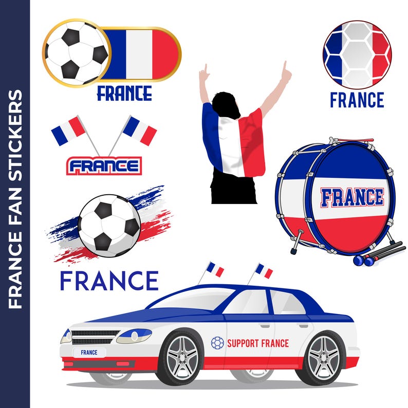 France Soccer Vector Bundle: Mbappe, World Cup Graphics (AI & PNG Files) image 3