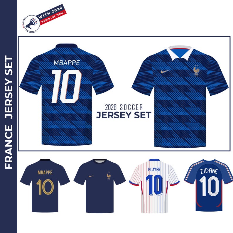 France Soccer Vector Bundle: Mbappe, World Cup Graphics (AI & PNG Files) image 4