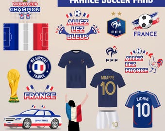 France Soccer Vector Bundle: Mbappe, World Cup Graphics (AI & PNG Files)