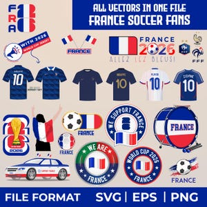 France Soccer Vector Bundle: Mbappe, World Cup Graphics (AI & PNG Files) image 1