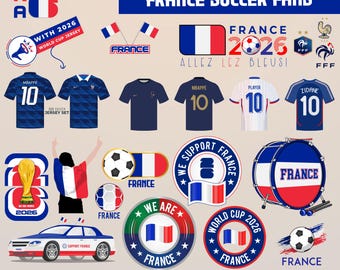 France Soccer Vector Bundle: Mbappe, World Cup Graphics (AI & PNG Files)