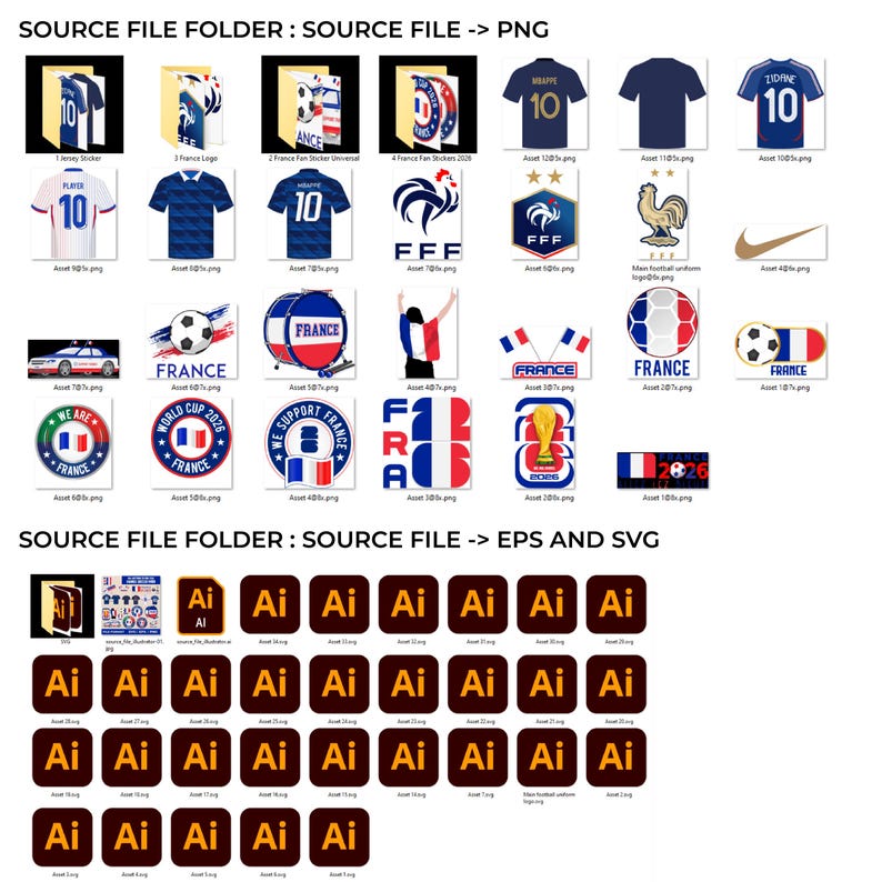 France Soccer Vector Bundle: Mbappe, World Cup Graphics (AI & PNG Files) image 8
