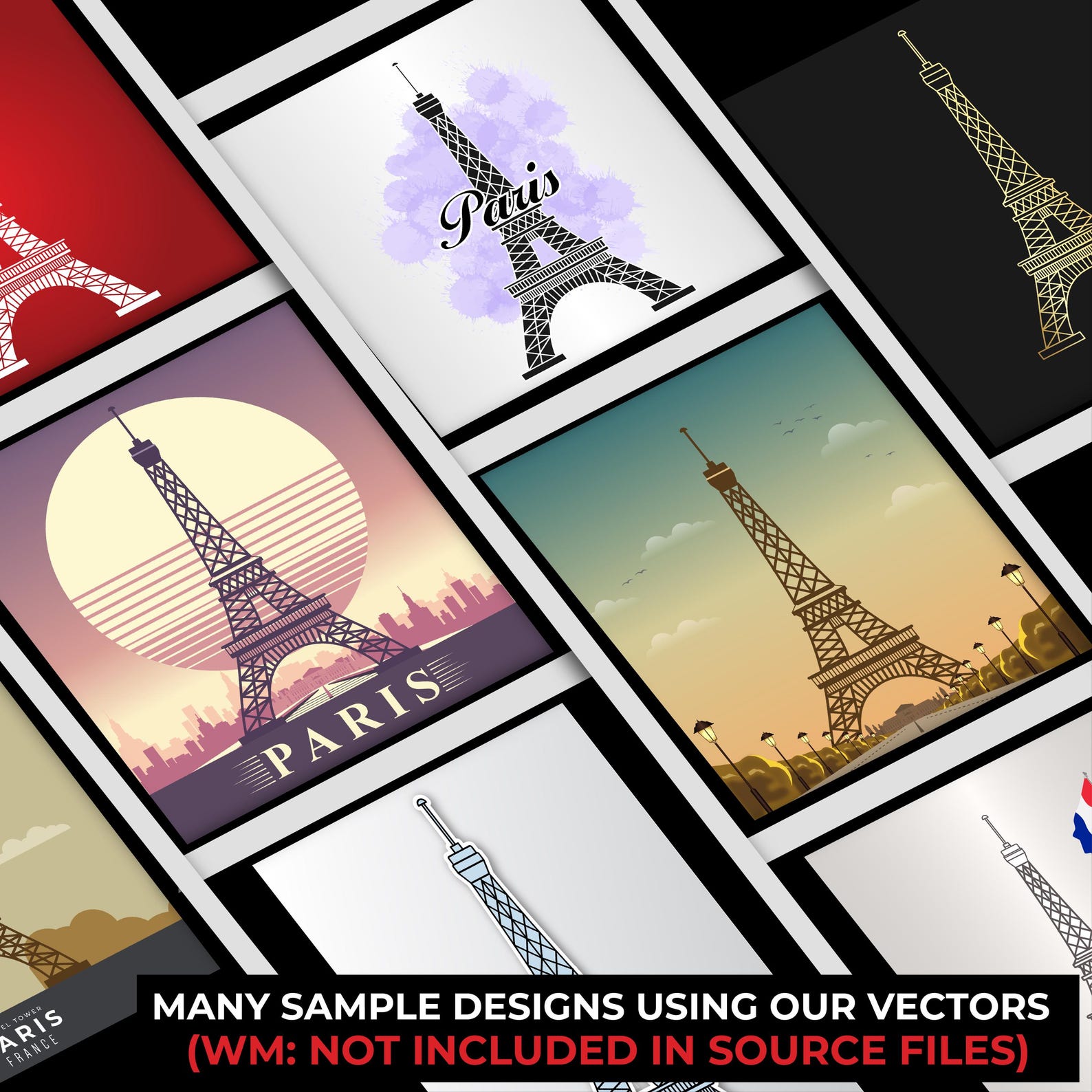 Paris Sticker Set Paris Sticker Set | Eiffel Tower Clipart | Travel PNG & AI Bundle - Etsy