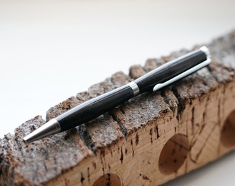 Single ballpoint pen in Ebony wood