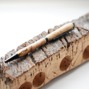 Customizable olive wood ballpoint pen