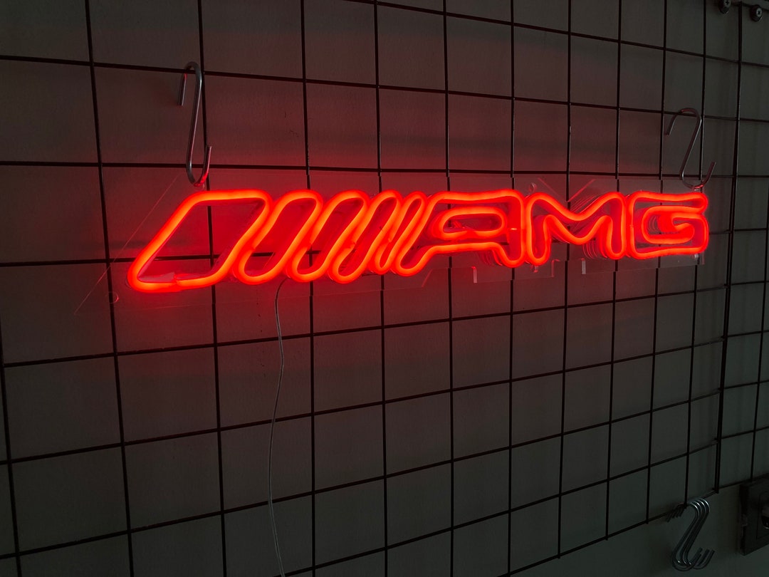 AMG Car Logo Neon Sign Car Neon Light Custom Car Neon Sign Etsy