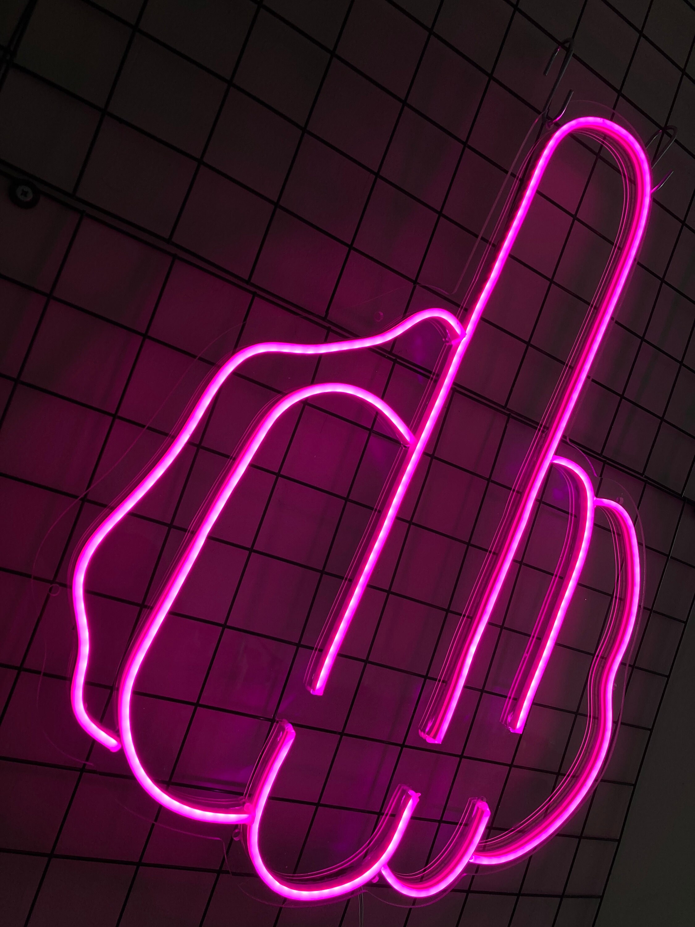 Middle Finger Icon Neon Sign Neon Art Middle Finger Neon Etsy