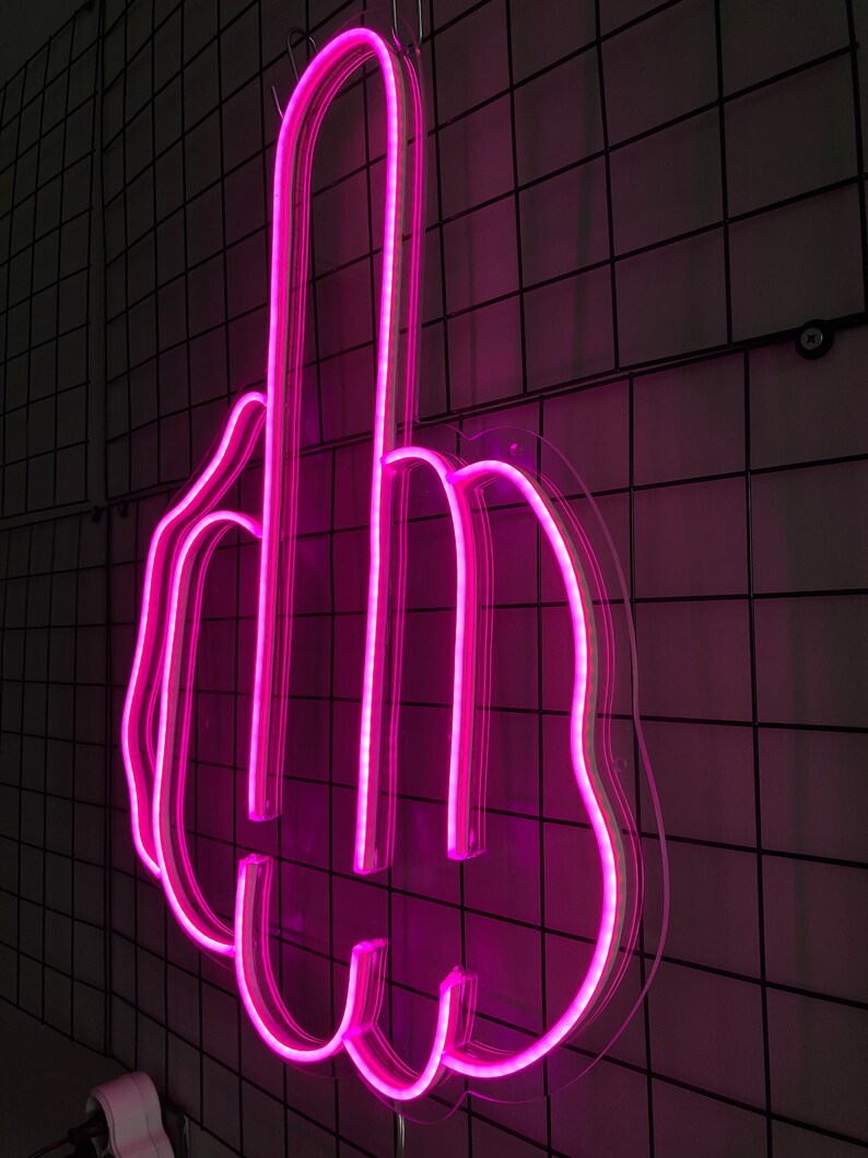 Middle Finger Icon Neon Sign Neon Art Middle Finger Neon - Etsy