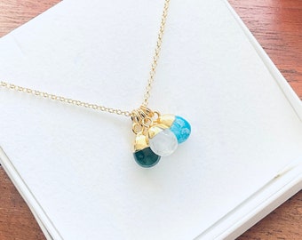 Family birthstone necklace, custom birthstone necklace, personalised birthstone necklace, birthday gift, Christmas gift, gemstone necklace