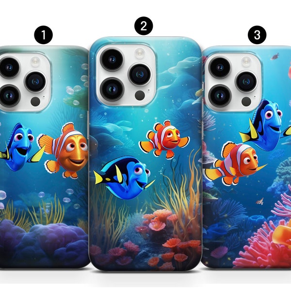 Nemo and Dory phone case Fish cover iPhone 14 Pro Max, 13, 12, 11, XS, XR, SE 2020, 6/7 Plus & Samsung Galaxy S21 Ultra, Note 10, Pixel 7