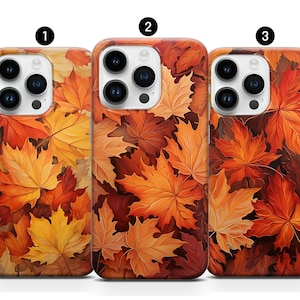 Herbst Blätter Ahornblätter Hülle passend für iPhone 14, 13, 12, 11, XR, XS, 8+, SE, 7, Samsung S10, A73, S21FE, A13, A52 - Google Pixel