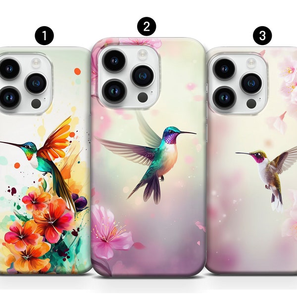 Colibri Phone Case Animal case Bird Cover fit iPhone 14, 13, 12, 11, XR, XS, 8+, SE, 7 and Samsung S10, A73, S21FE, A13, A52 - Pixel 7