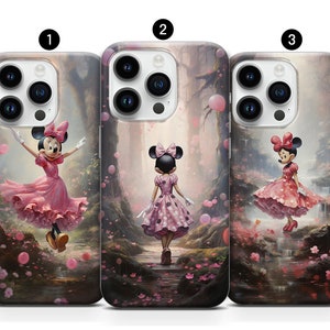 Custodia Minnie Mouse, custodia Cartoon, custodia Disney iPhone 14, 13, 12, 11, XR, XS, 8+, SE, 7 e Samsung S10, A73, S21FE, A13, A52 - Google Pixel