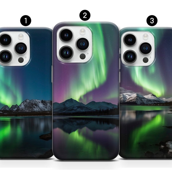 Northern Lights Phone Case Aurora Galaxy Cover fit iPhone 14, 13, 12, 11, XR, XS, 8+, SE, 7 and Samsung S10, A73, S21FE, A13, A52 - Pixel 7