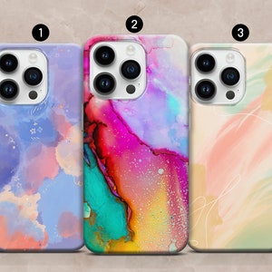 Watercolor Phone Case Abstract Art Cover fit iPhone 14, 13, 12, 11, XR, XS, 8+, SE, 7 & Samsung S10, A73, S21FE, A13, A52 -Google Pixel