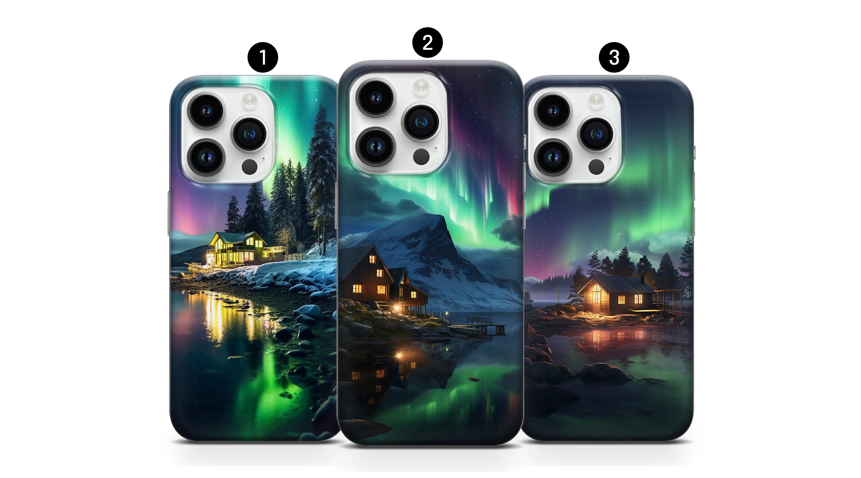 Northern Lights Phone Case Aurora Galaxy Cover Fit iPhone 14, 13