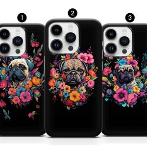 Hundtelefonskal Djurfodral Mopsskal passar iPhone 14, 13, 12, 11, XR, XS, 8+, SE, 7 och Samsung S10, A73, S21FE, A13, A52 - Google Pixel