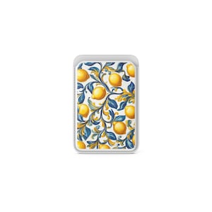 Lemon Fruit Magsafe-portemonnee magnetische Italiaanse tegelkaarthouder past op iPhone 16, iPhone 14, iPhone 13 Pro, 12 Mag Safe