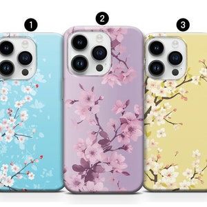 Sakura phone case Cherry Blossom cover fit iPhone 14 Pro Max, 13, 12, 11, XS, XR, SE 2020, 6/7 Plus & Samsung Galaxy S21 Ultra, Note, Pixel